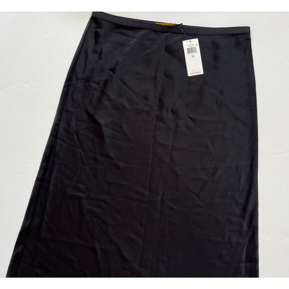 Polo Ralph Lauren Amla Bias Cut Satin Midi Skirt In Polo Black Size 14 $298 - Picture 7 of 15